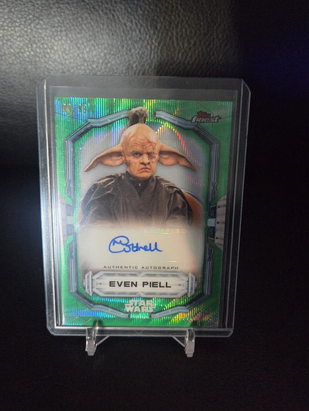 2022 Topps Finest Star Wars Green Refractor Autograph Card of Even Piell #99/99